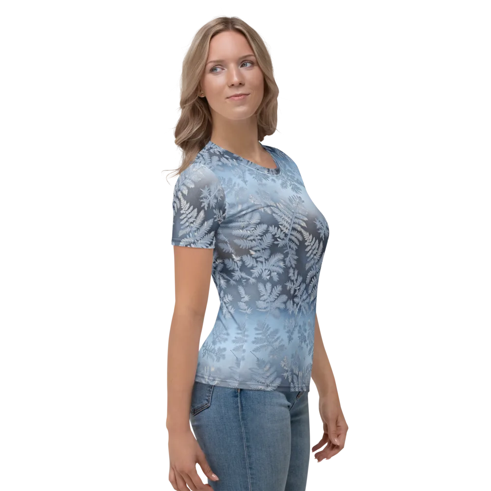 Winter Fronds on Women's Crew Neck T-Shirt — Right