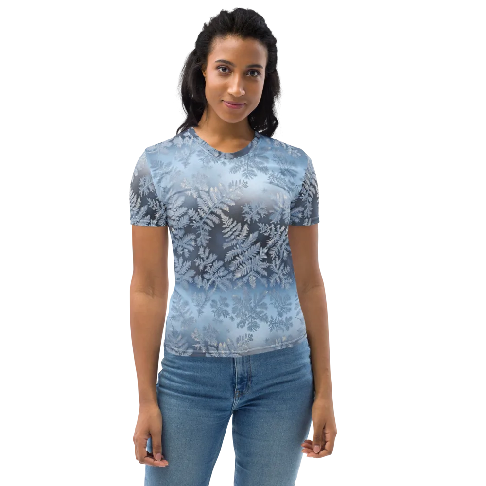 Winter Fronds on Women's Crew Neck T-Shirt — Front
