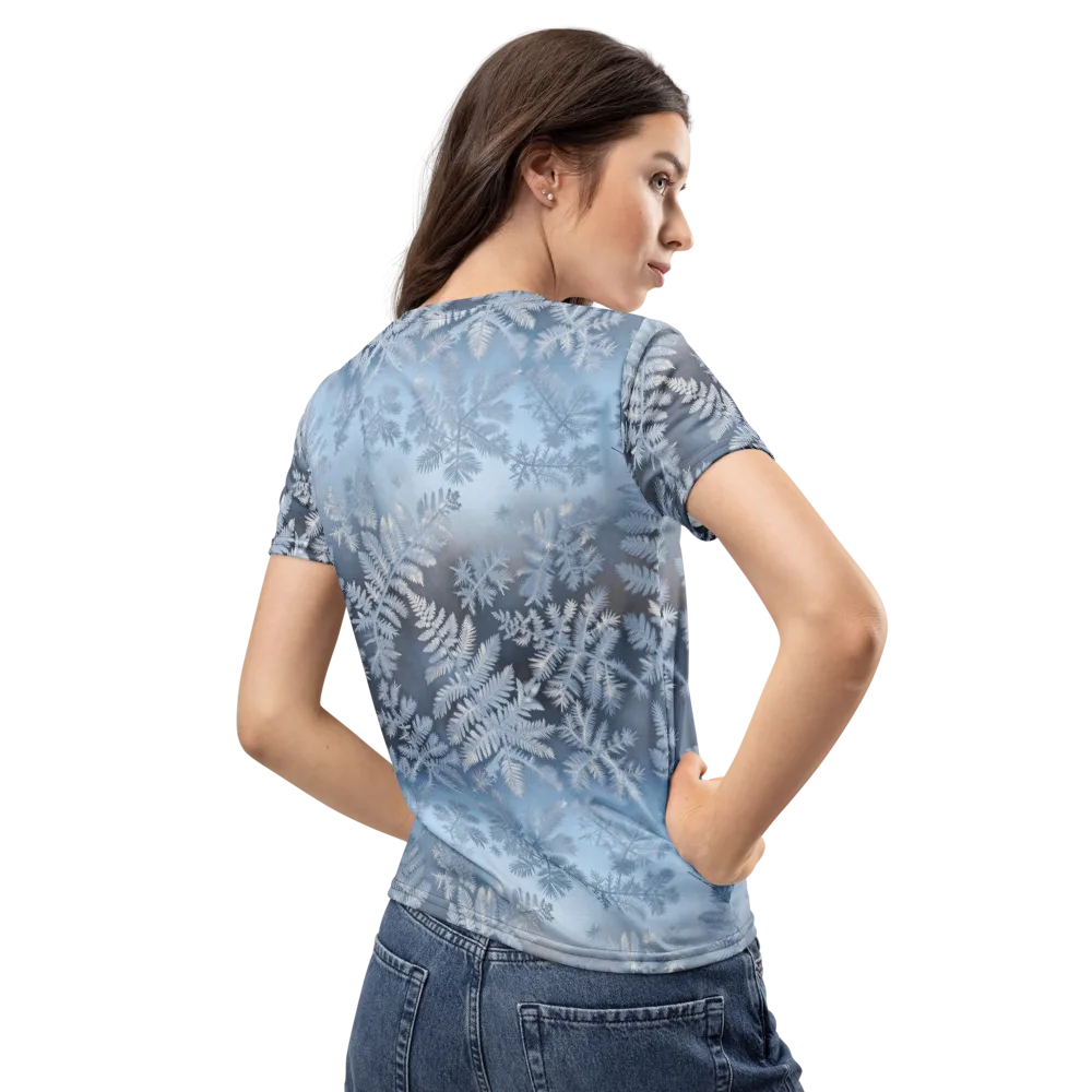 Winter Fronds on Women's Crew Neck T-Shirt — Back