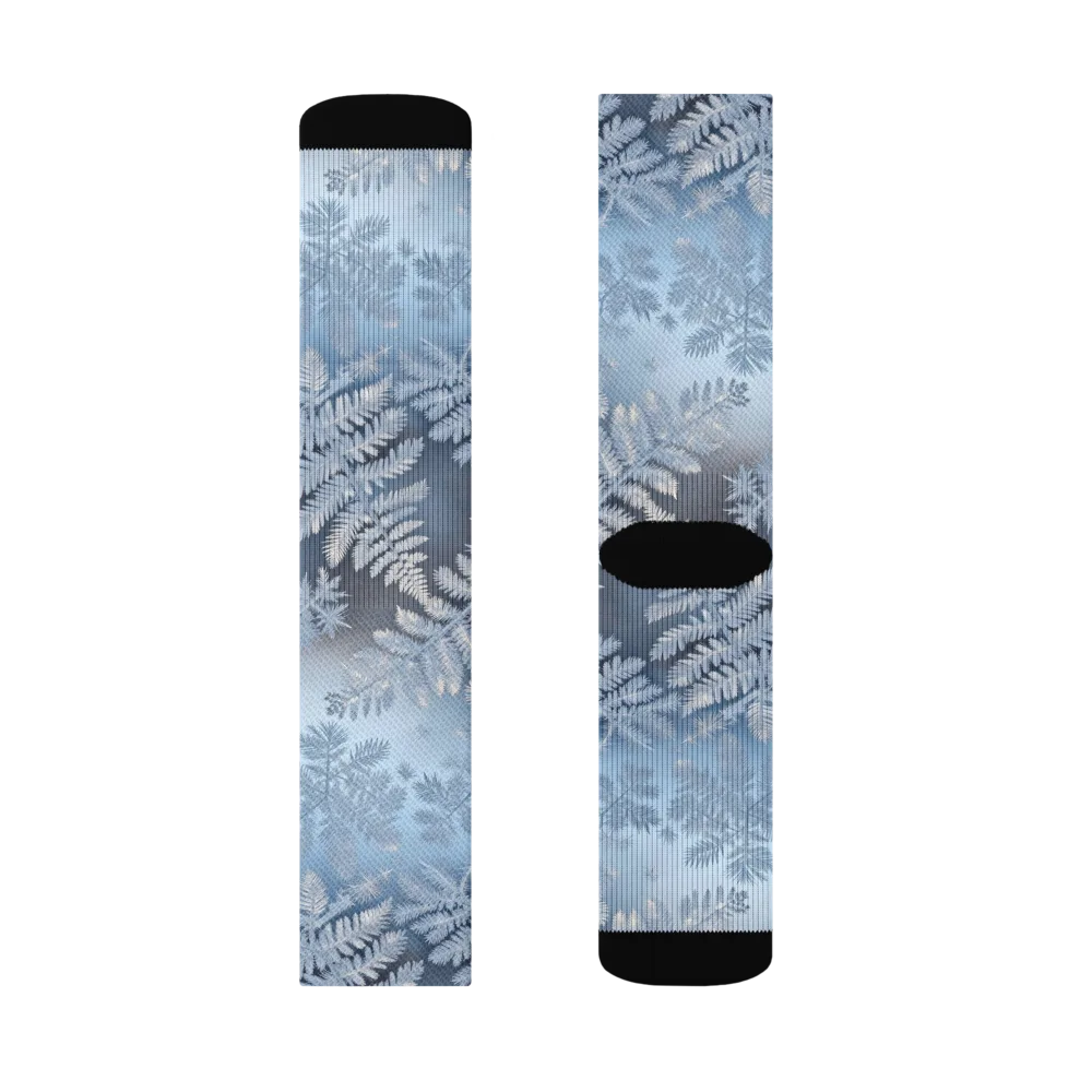 Winter Fronds on Socks — Right Sock