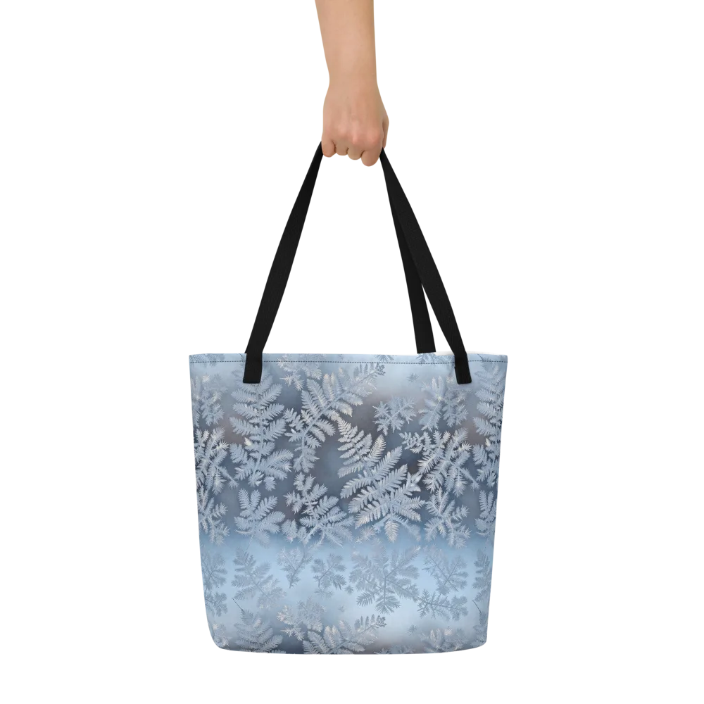Winter Fronds on Large Tote Bag W/ Pocket — Front