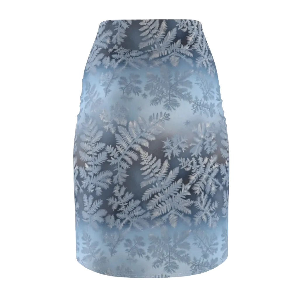 Winter Fronds on Pencil Skirt — Back