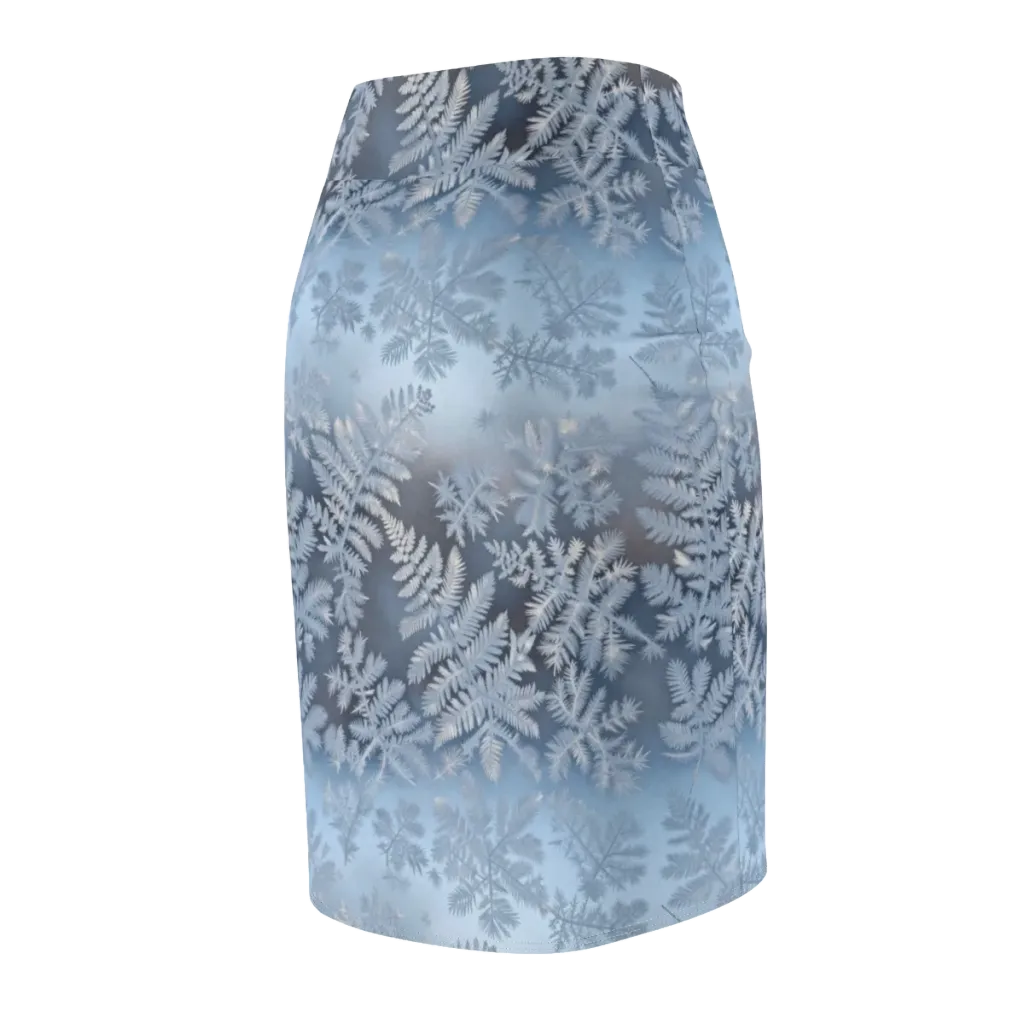 Winter Fronds on Pencil Skirt — Back Side