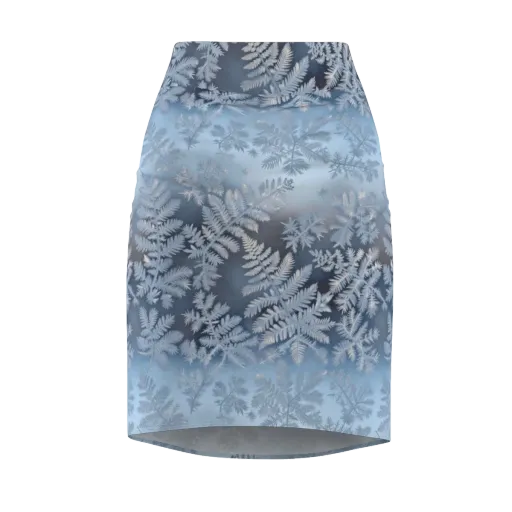 Winter Fronds on a Pencil Skirt