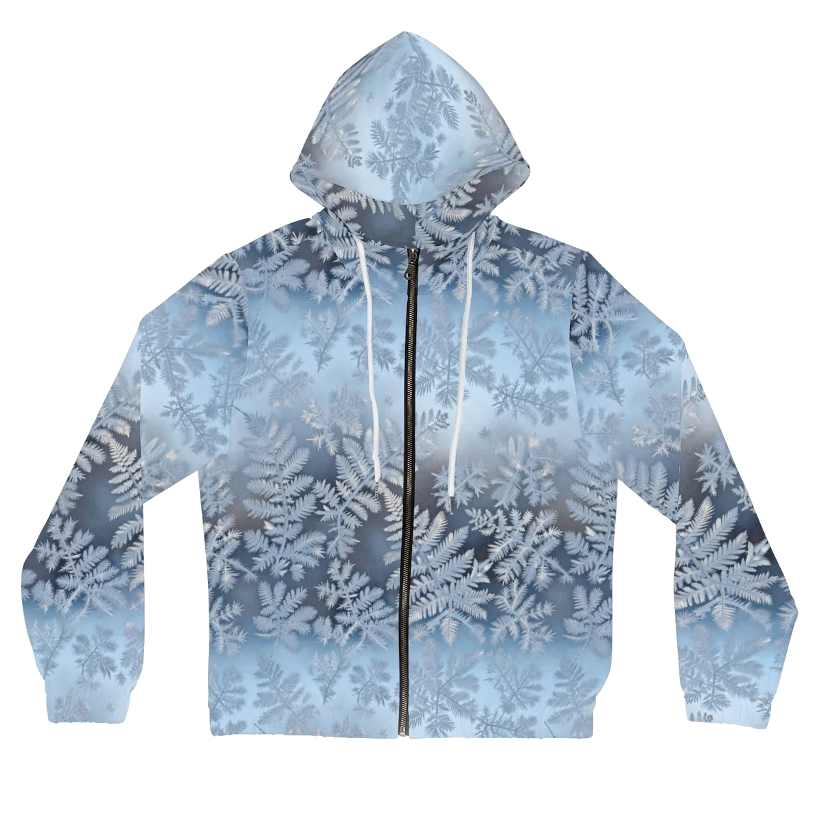 Winter Fronds on Women's Full-Zip Hoodie — Front