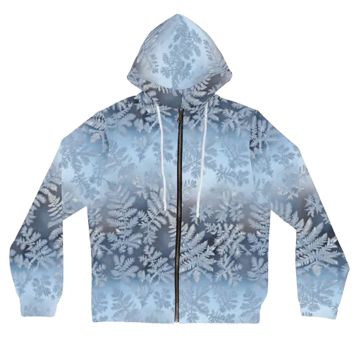 Winter Fronds on a Women's Full-Zip Hoodie
