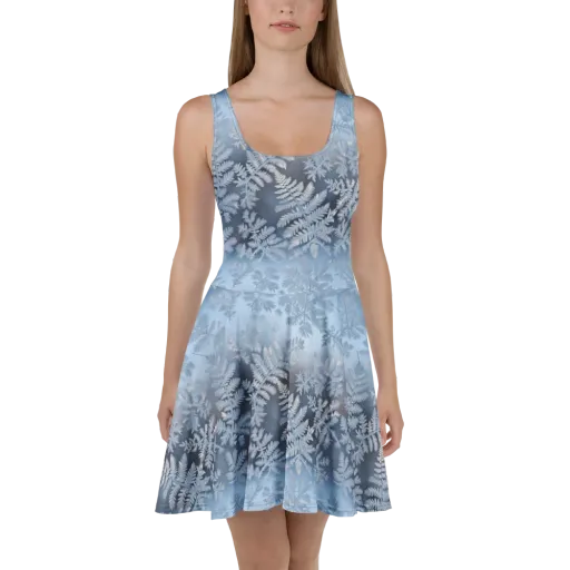 Winter Fronds on a Skater Dress