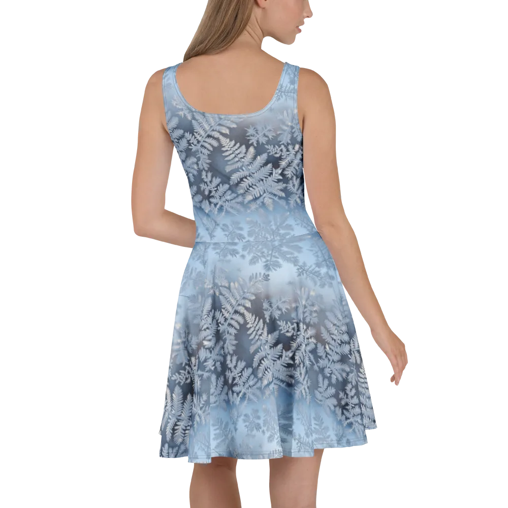 Winter Fronds on Skater Dress — Back