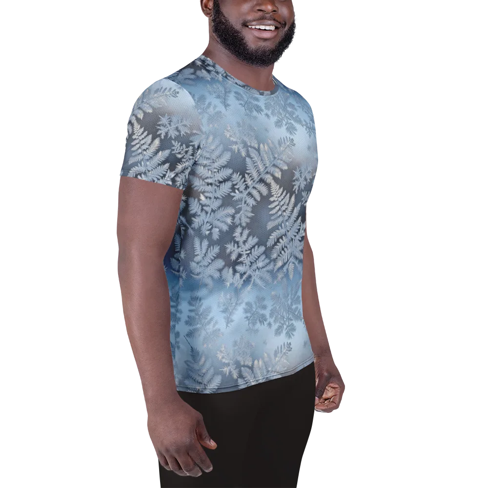 Winter Fronds on Men's Athletic T-Shirt — Right