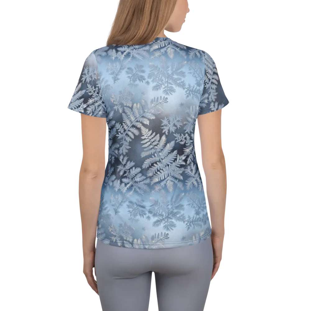 Winter Fronds on Women's Athletic T-Shirt — Back