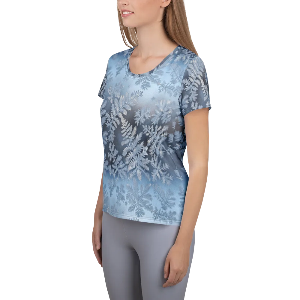 Winter Fronds on Women's Athletic T-Shirt — Left