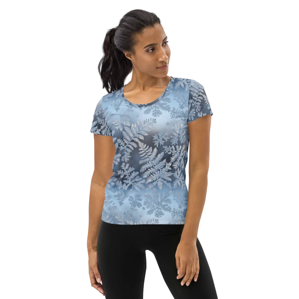 Winter Fronds on Women's Athletic T-Shirt — Front