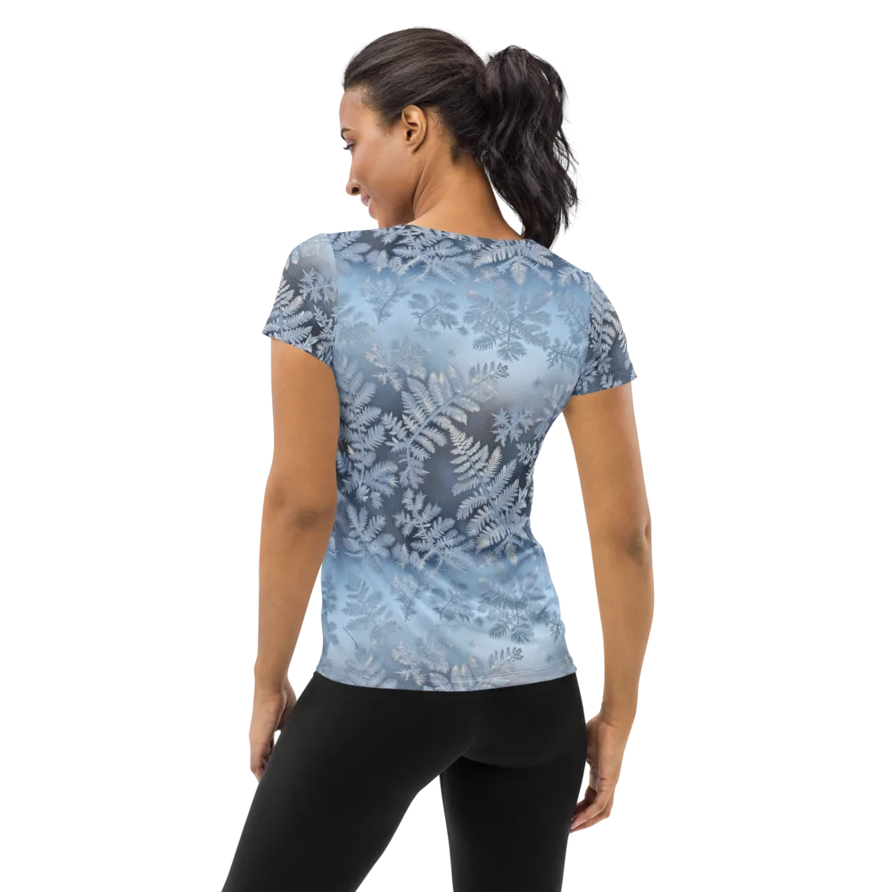 Winter Fronds on Women's Athletic T-Shirt — Back