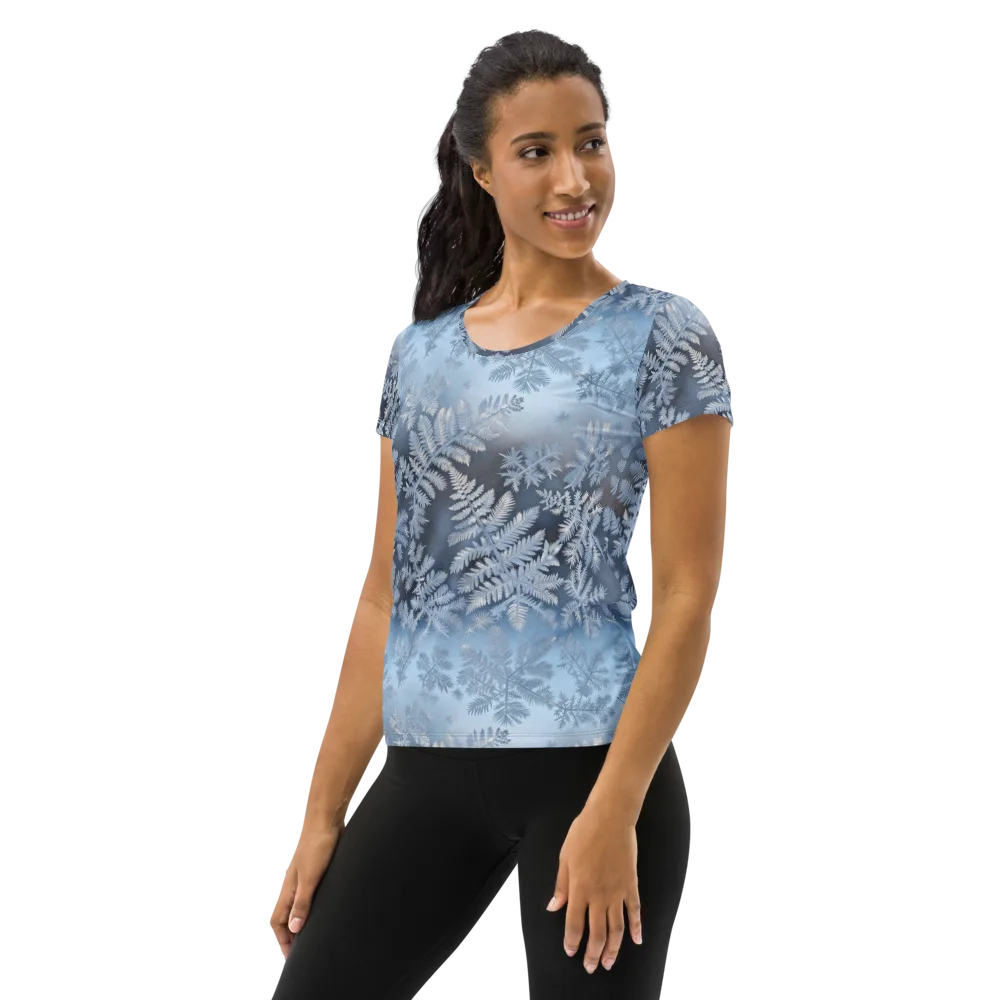 Winter Fronds on Women's Athletic T-Shirt — Left
