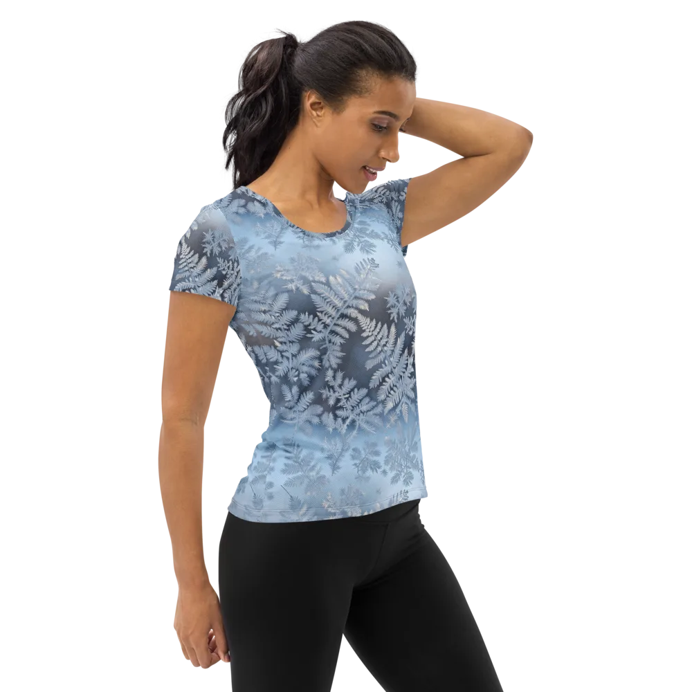 Winter Fronds on Women's Athletic T-Shirt — Right