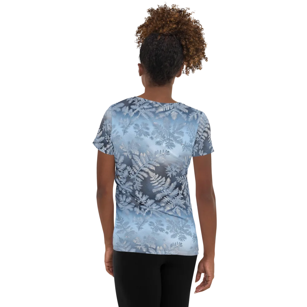 Winter Fronds on Women's Athletic T-Shirt — Back