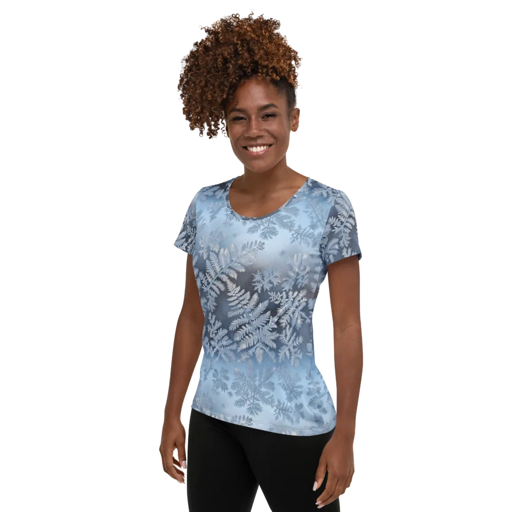 Winter Fronds on Women's Athletic T-Shirt — Left