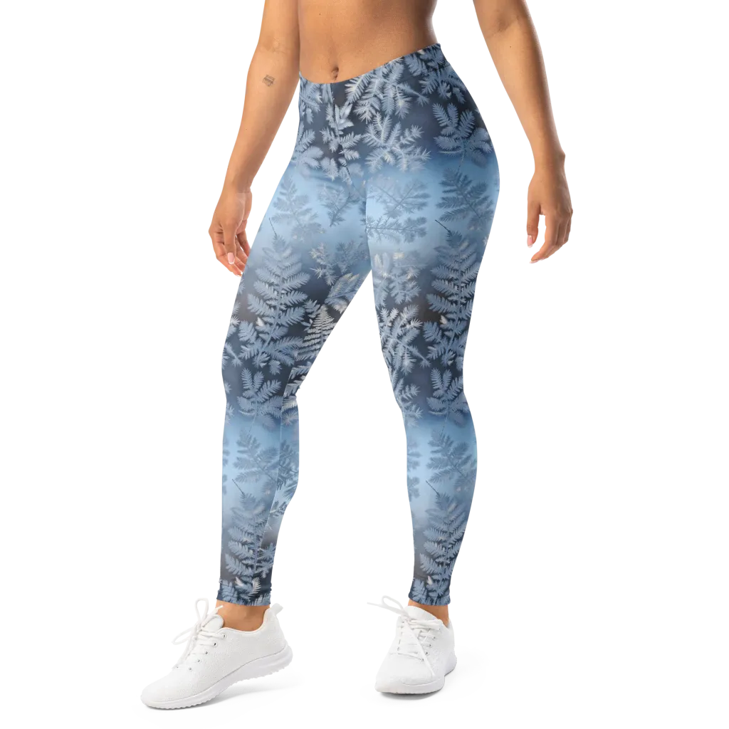 Winter Fronds on Leggings — Left Front