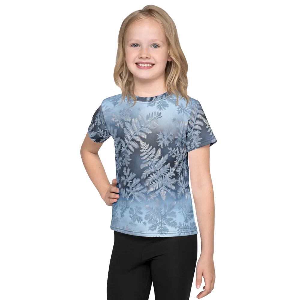 Winter Fronds on Kids Crew Neck T-Shirt — Front