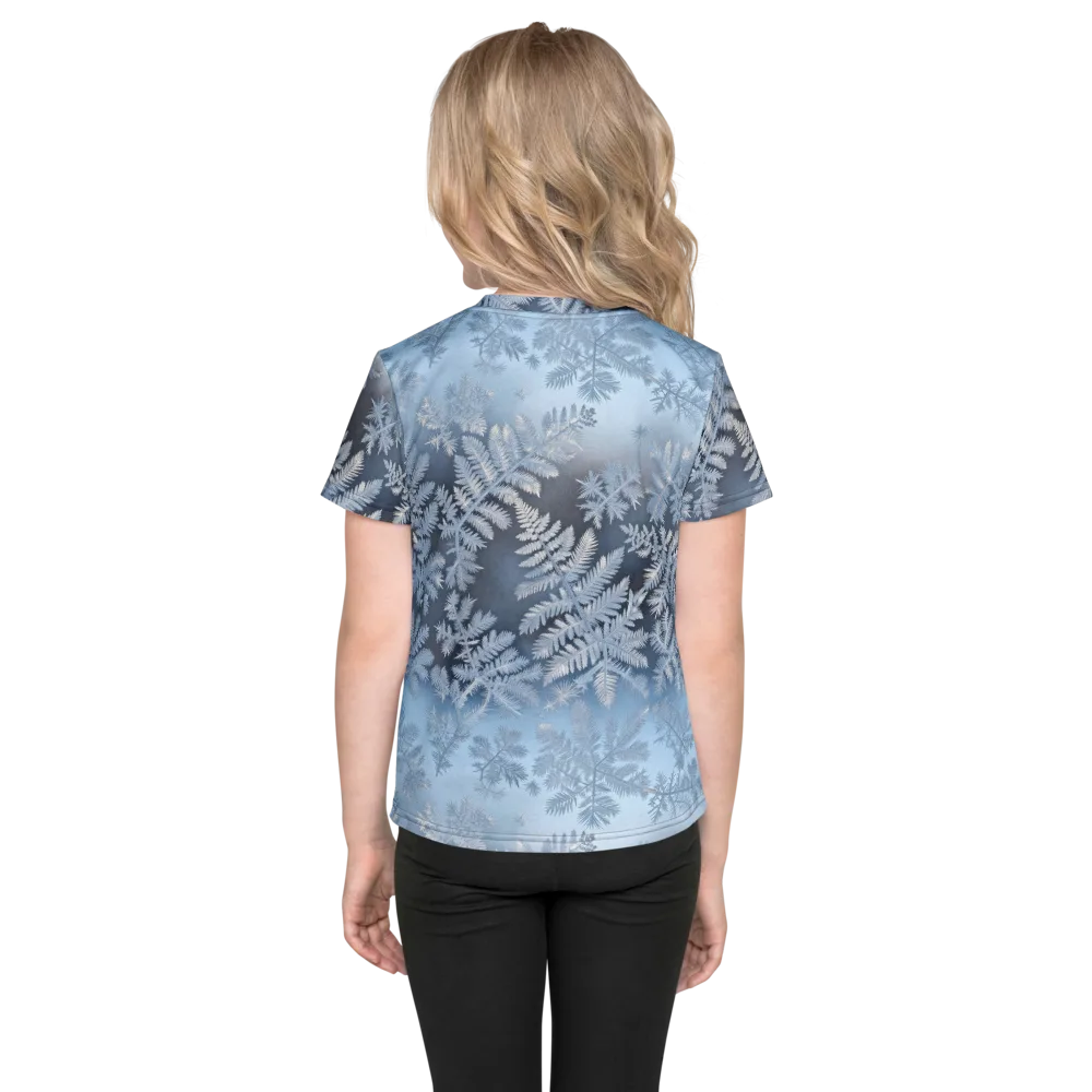 Winter Fronds on Kids Crew Neck T-Shirt — Back