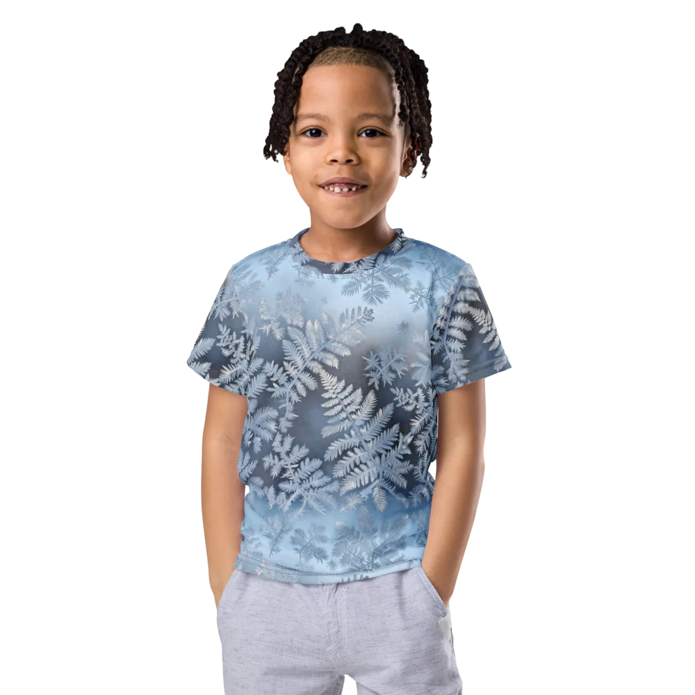 Winter Fronds on Kids Crew Neck T-Shirt — Front