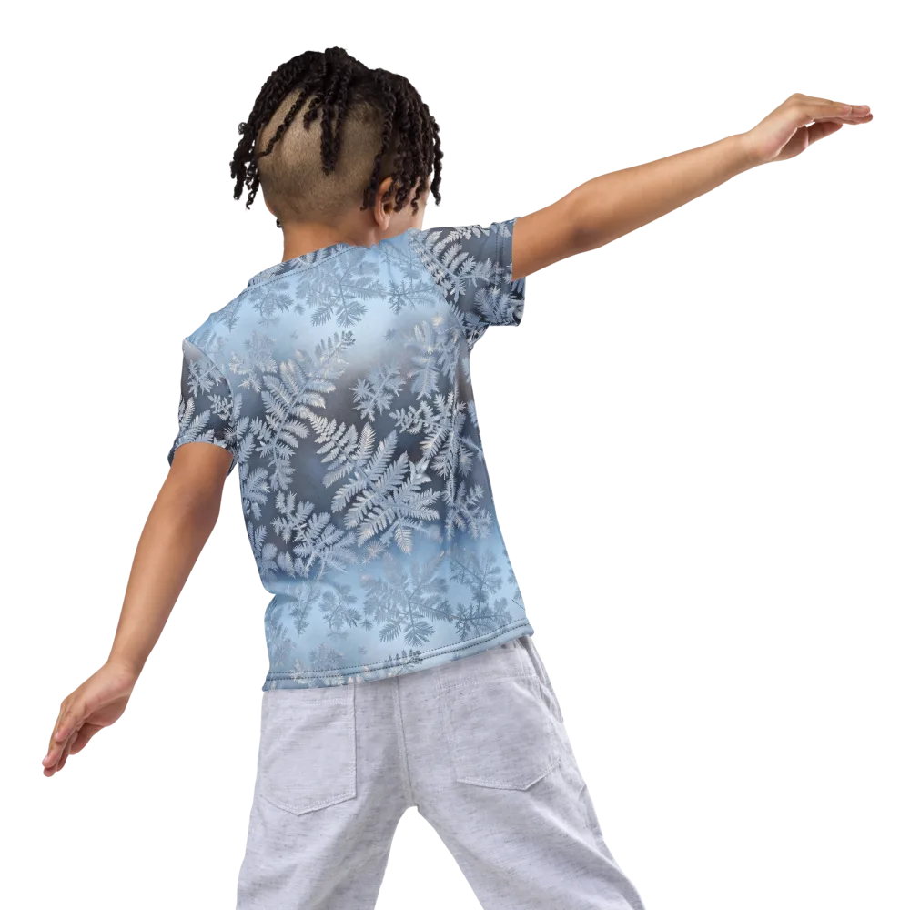 Winter Fronds on Kids Crew Neck T-Shirt — Back