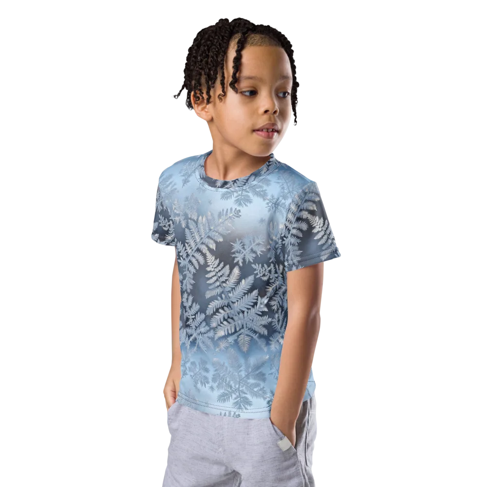 Winter Fronds on Kids Crew Neck T-Shirt — Left Front