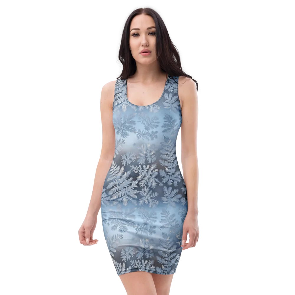 Winter Fronds on Bodycon Dress — Front