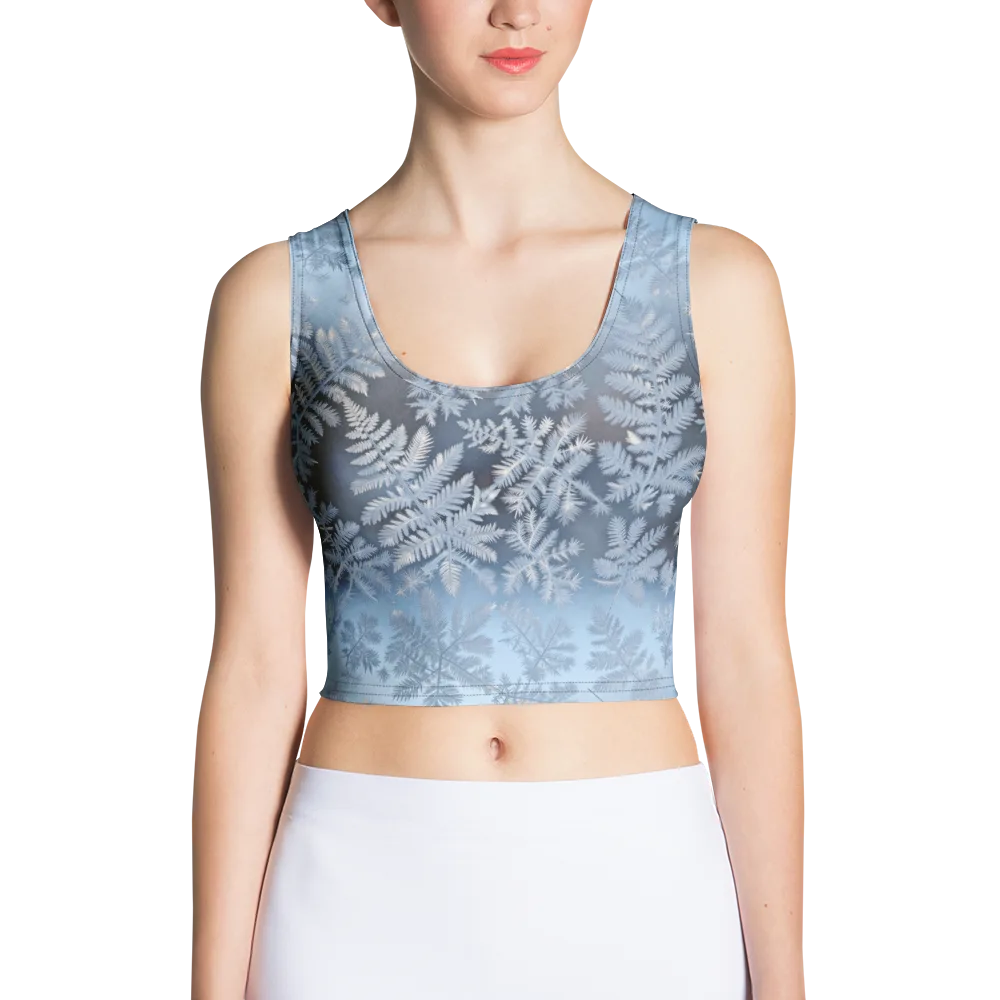Winter Fronds on Crop Top — Front