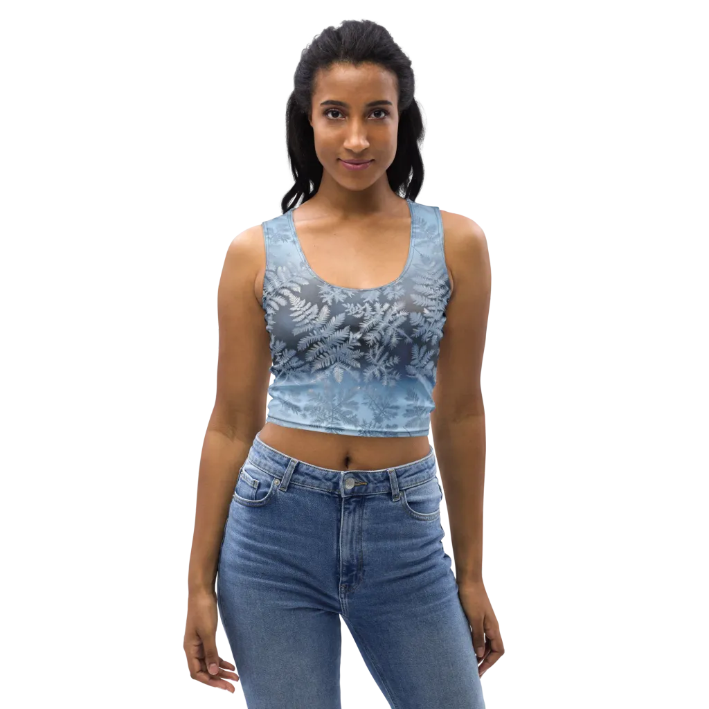 Winter Fronds on Crop Top — Front