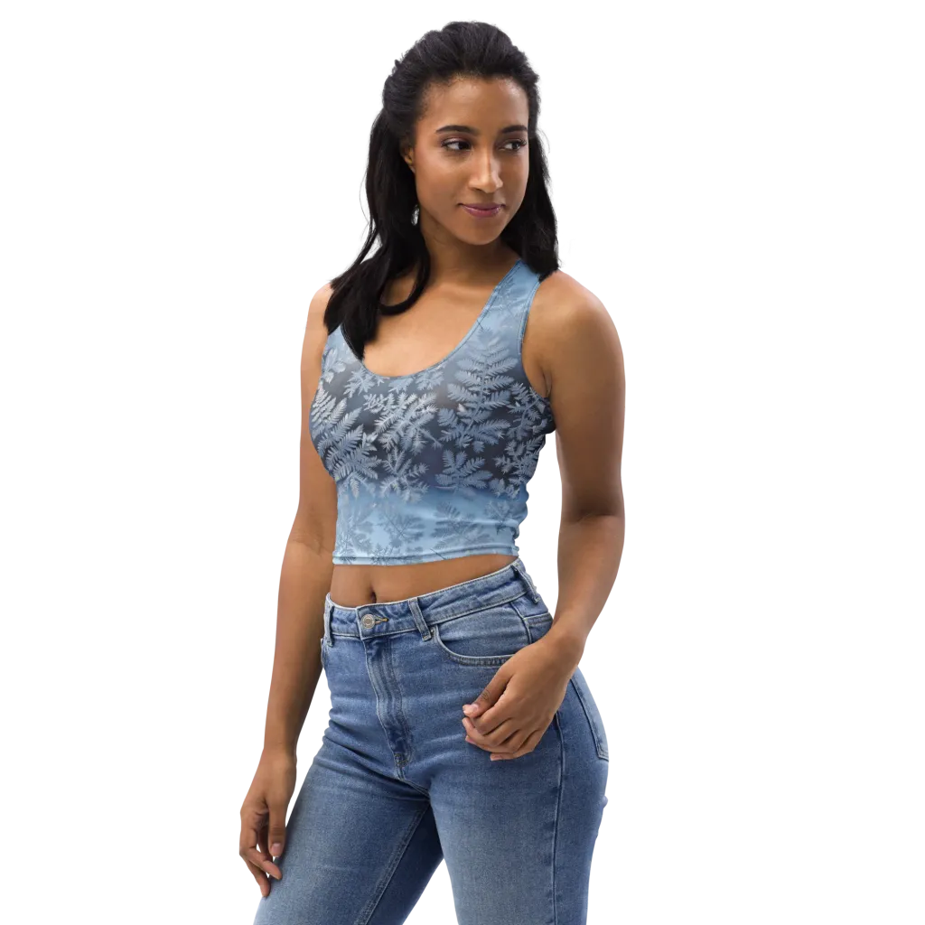Winter Fronds on Crop Top — Left Front