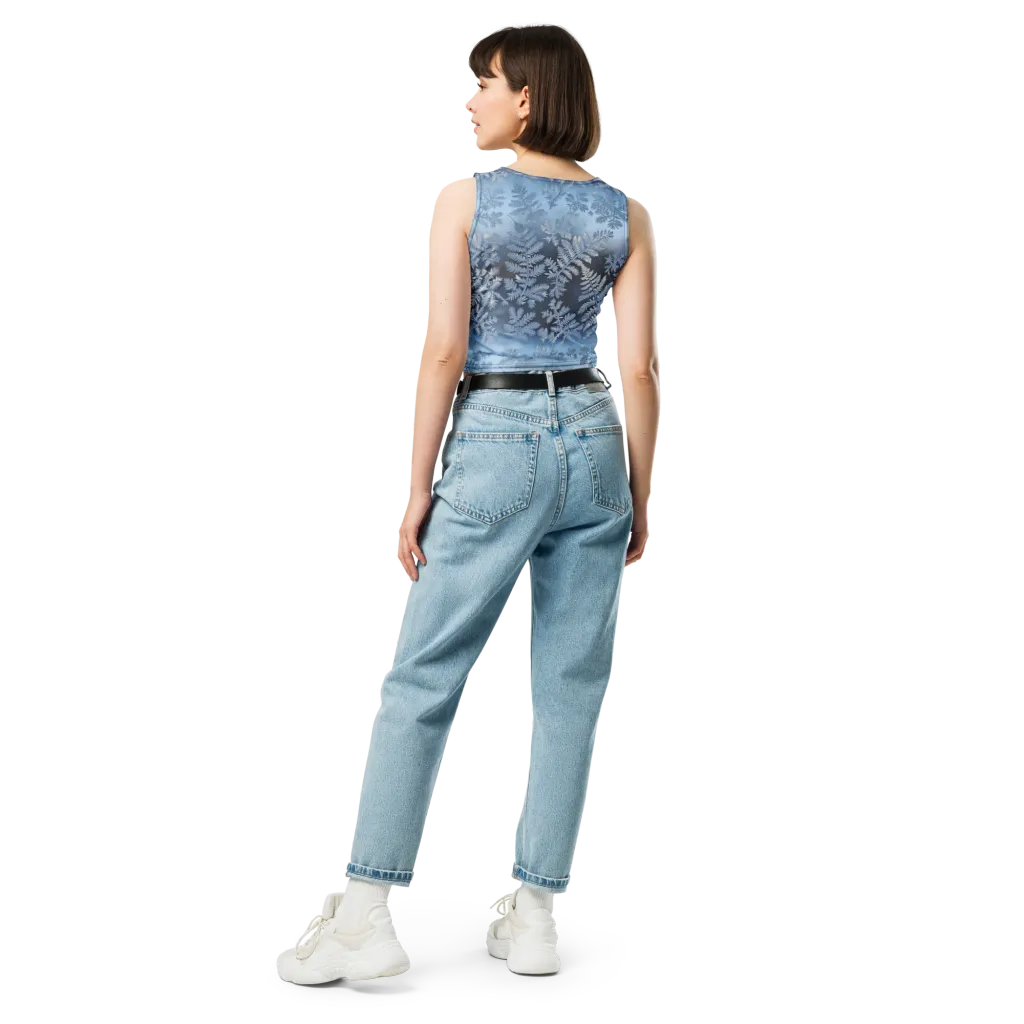 Winter Fronds on Crop Top — Back