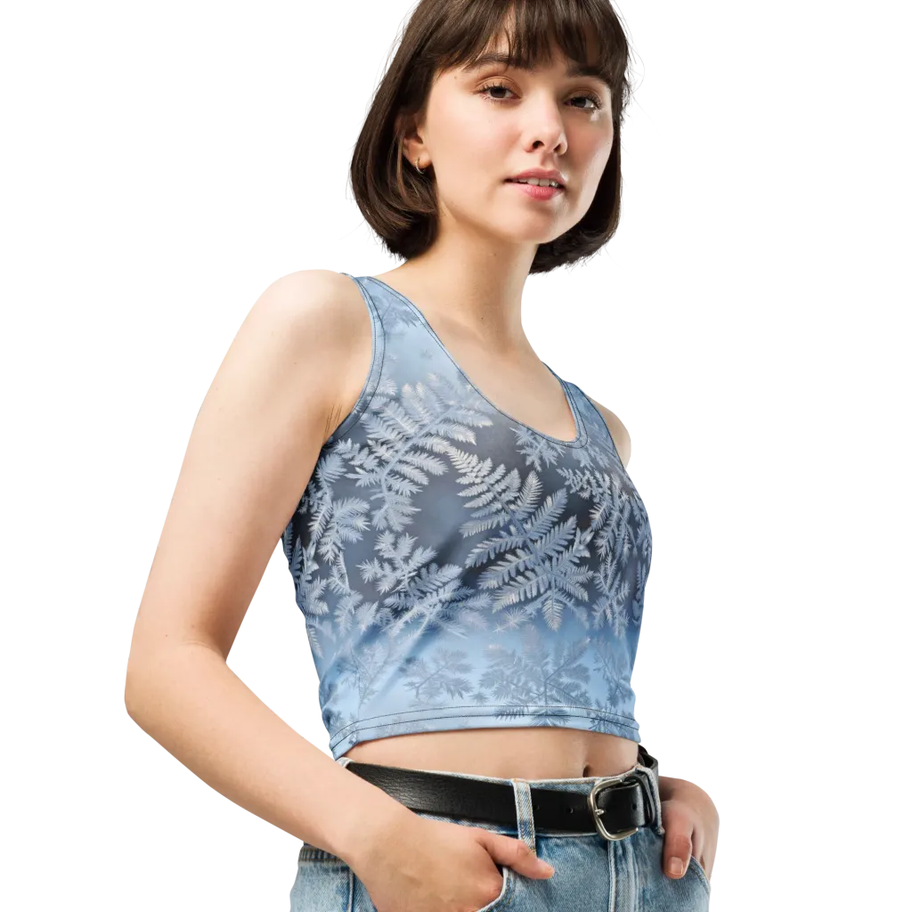 Winter Fronds on Crop Top — Right Front