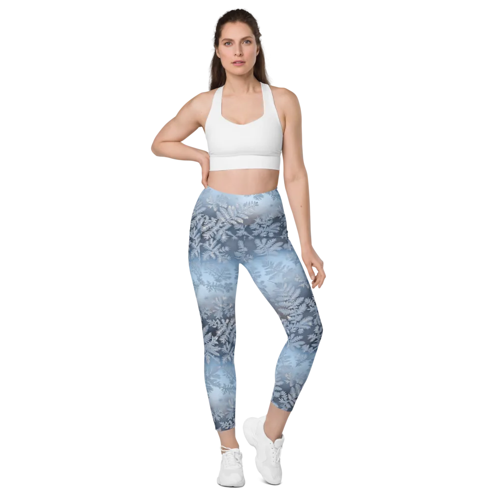 Winter Fronds on Leggings with Pockets — Front