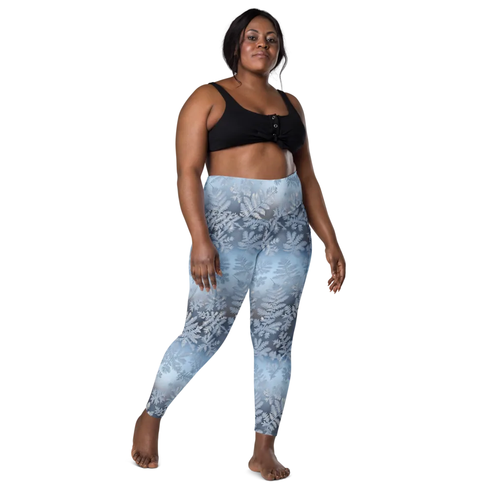 Winter Fronds on Leggings with Pockets — Front