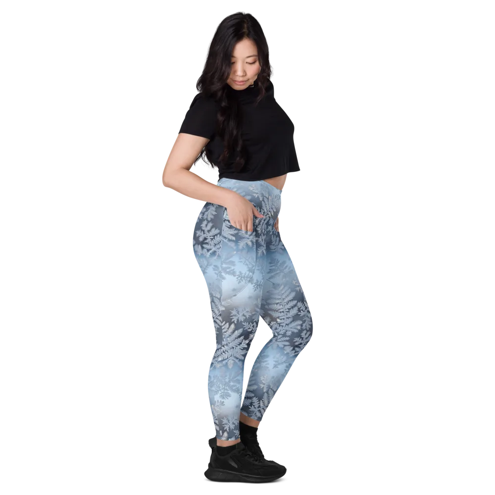 Winter Fronds on Leggings with Pockets — Right