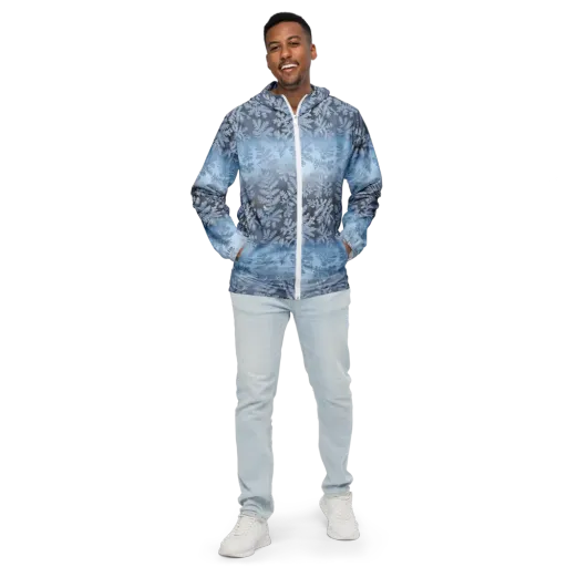 Winter Fronds on a Men's Windbreaker