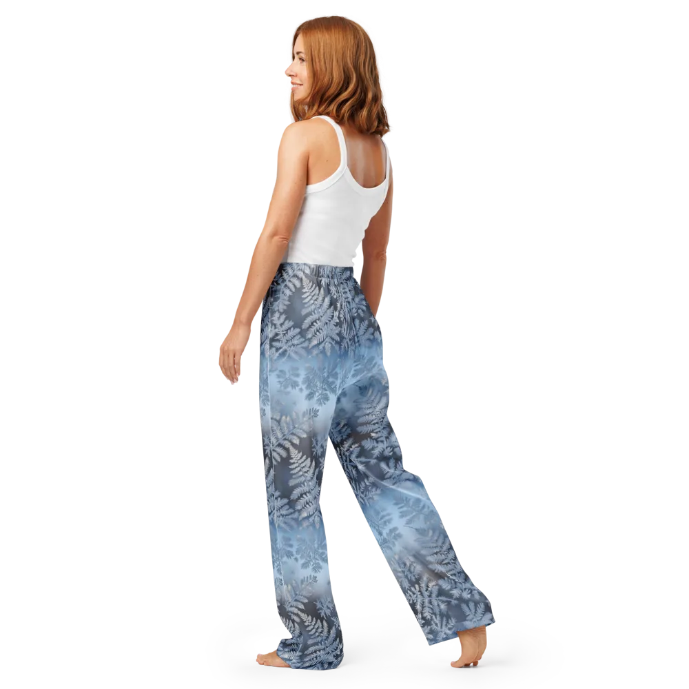 Winter Fronds on Women's Pajama Pants — Back