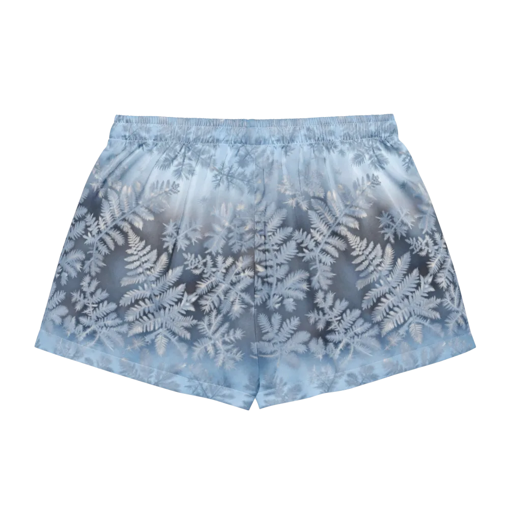 Winter Fronds on Women's Pajama Shorts — Back