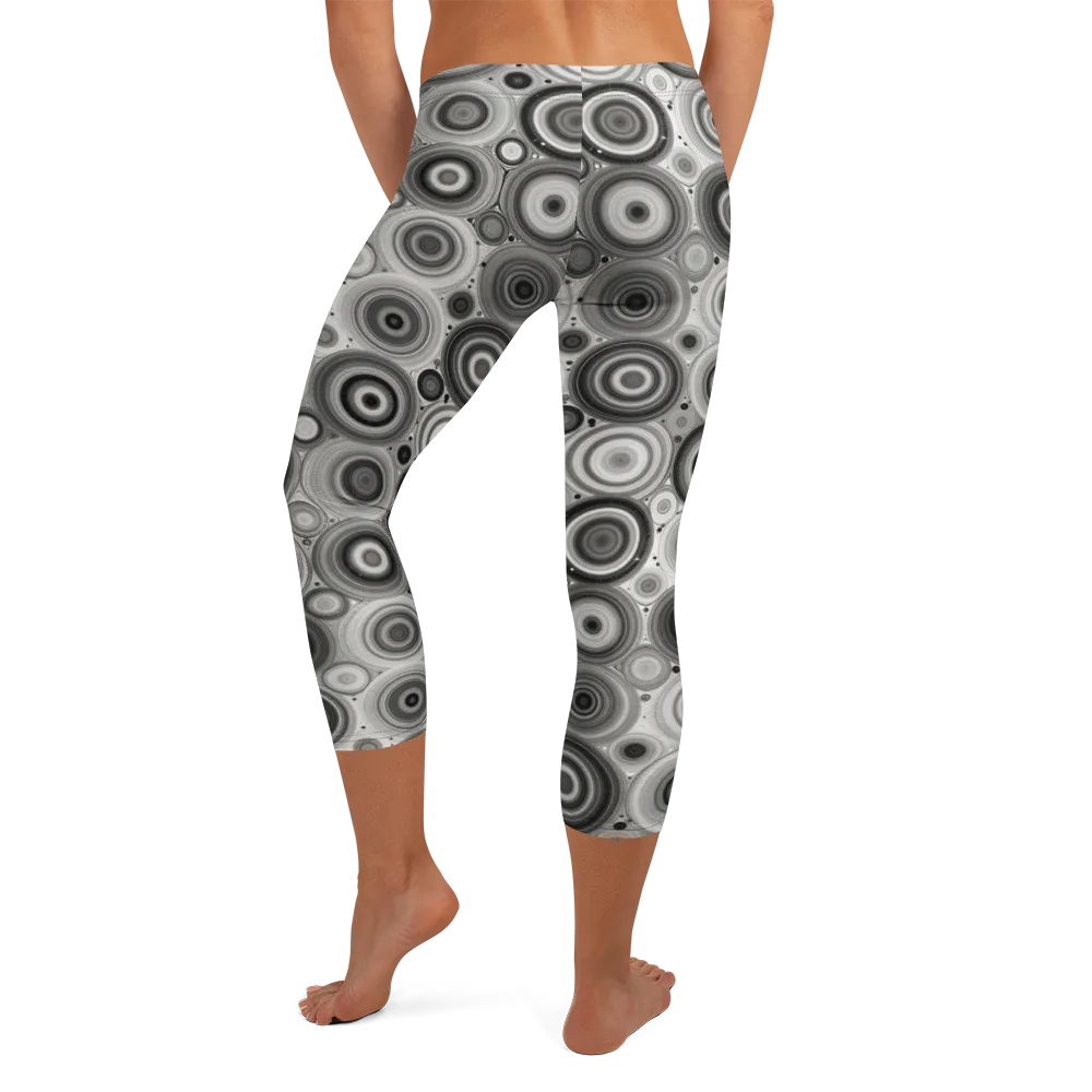 Monochrome Orbits on Capri Leggings — Back
