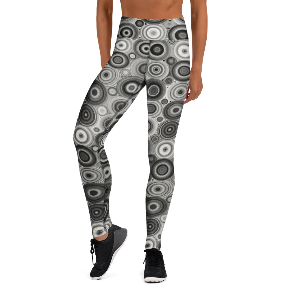 Monochrome Orbits on Yoga Leggings — Front