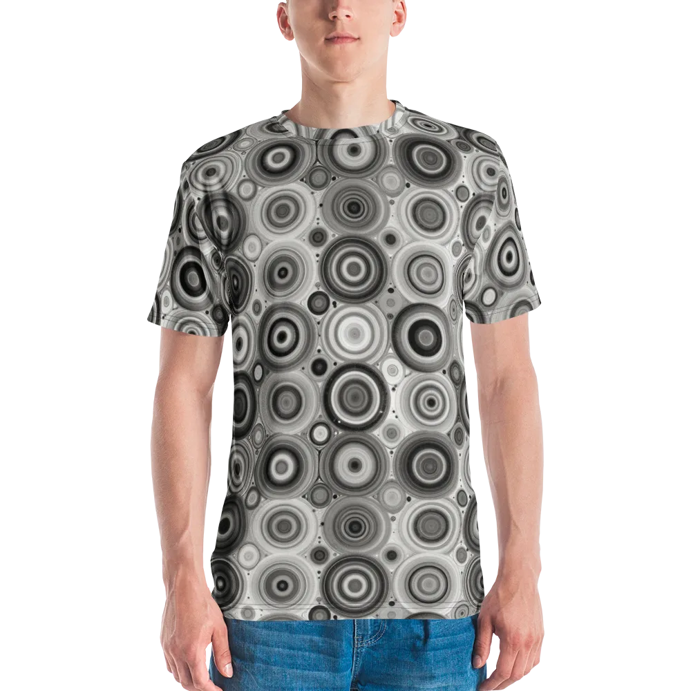 Monochrome Orbits on Men's Crew Neck T-Shirt — Front