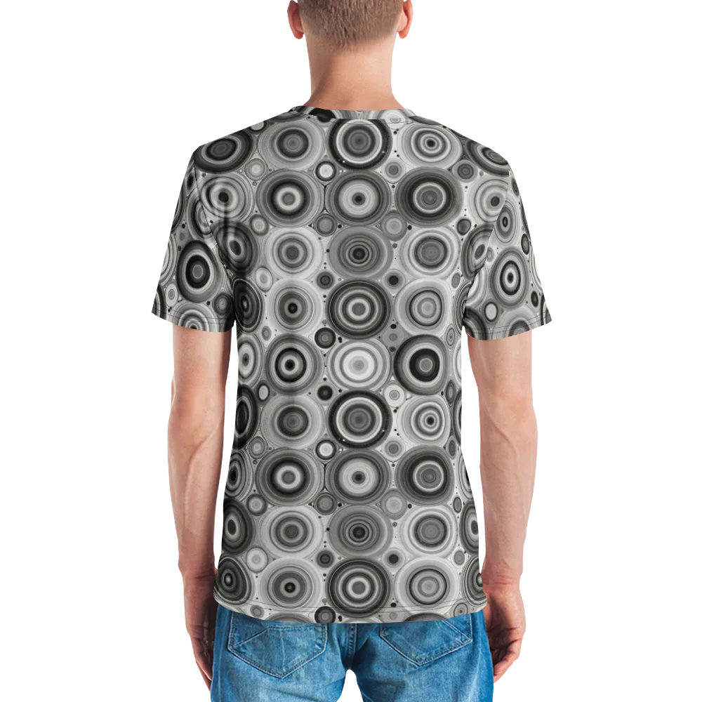 Monochrome Orbits on Men's Crew Neck T-Shirt — Back