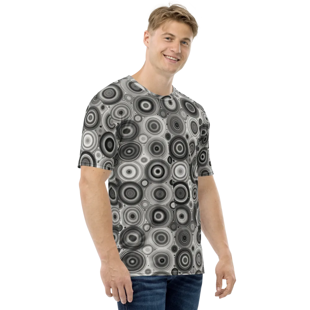 Monochrome Orbits on Men's Crew Neck T-Shirt — Right