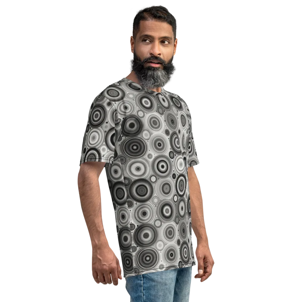 Monochrome Orbits on Men's Crew Neck T-Shirt — Right