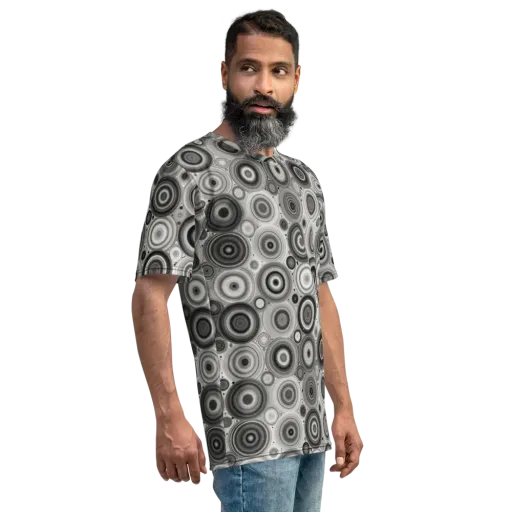 Monochrome Orbits on a Men's Crew Neck T-Shirt