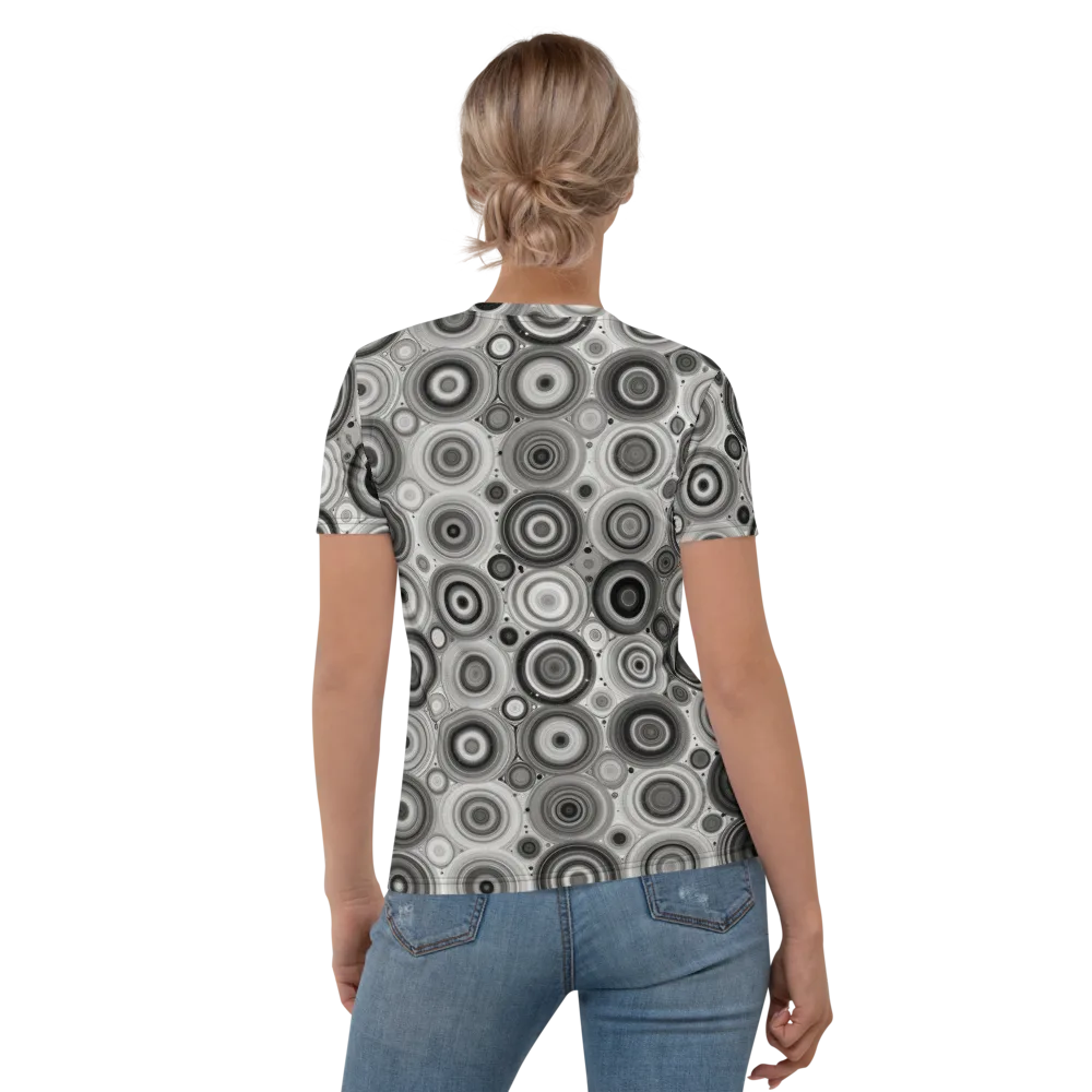 Monochrome Orbits on Women's Crew Neck T-Shirt — Back