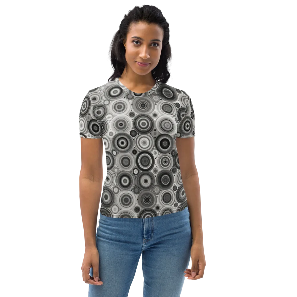 Monochrome Orbits on Women's Crew Neck T-Shirt — Front