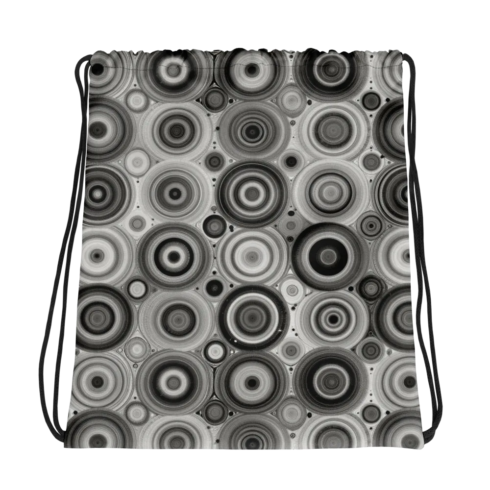 Monochrome Orbits on Drawstring Bag — Photo