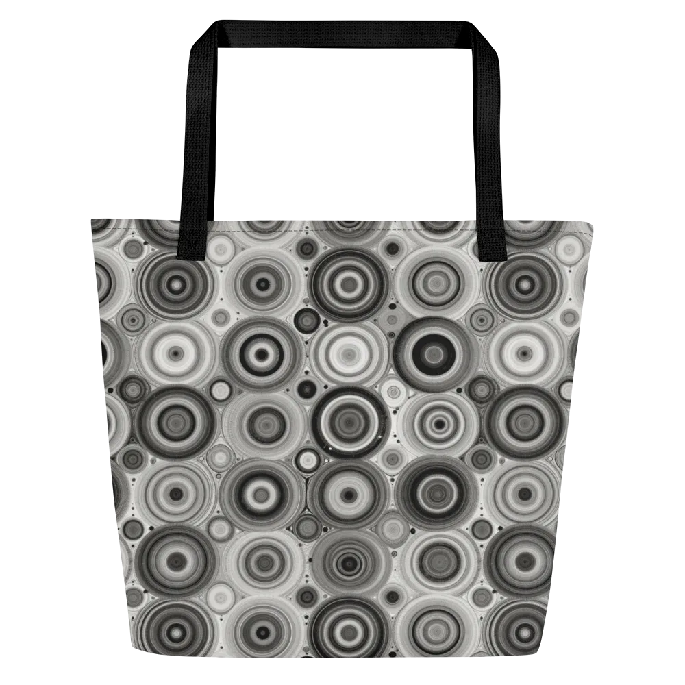 Monochrome Orbits on Large Tote Bag W/ Pocket — Front